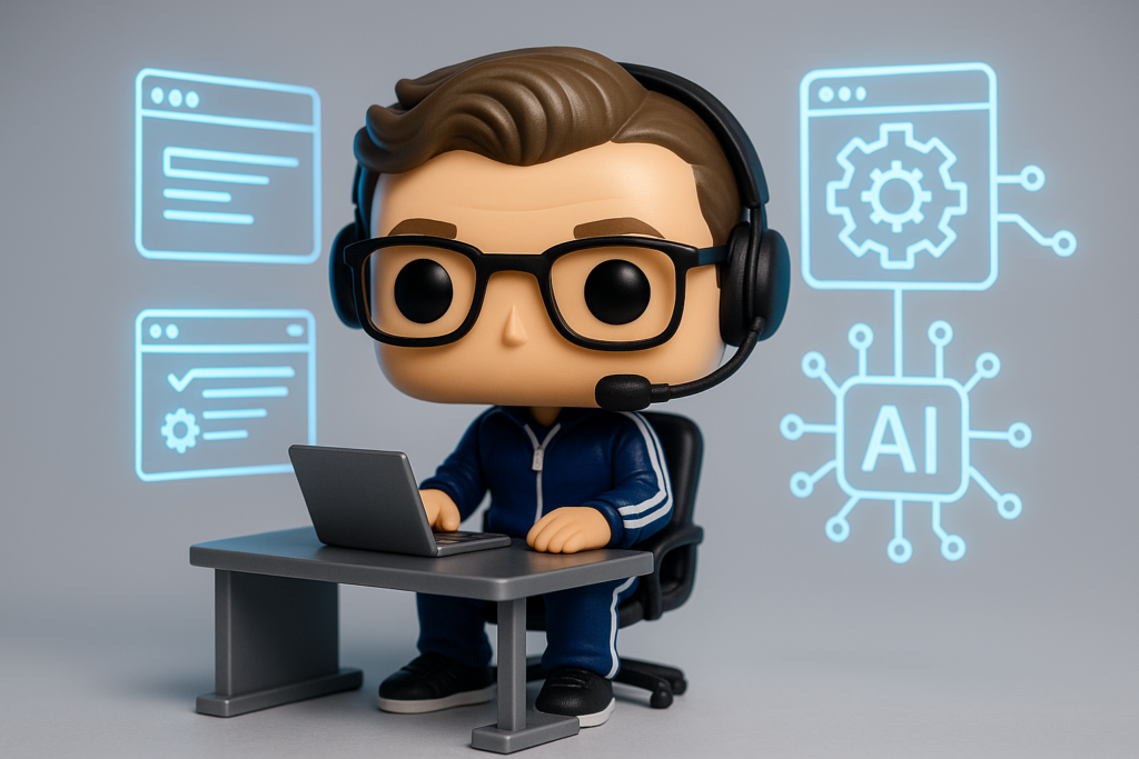 Funko Pop de coach tecnológico con hologramas y IA