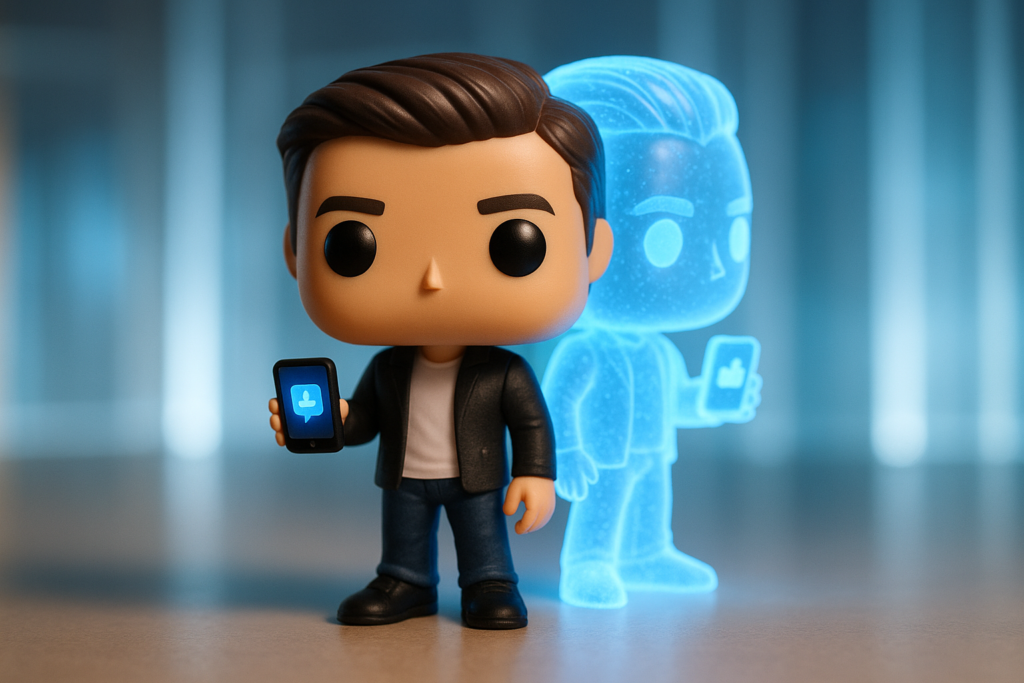 Funko Pop influencer y clon digital futurista
