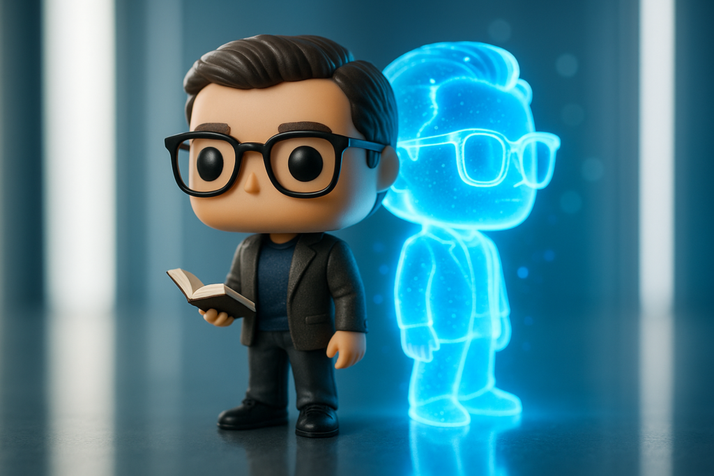 Funko Pop autor autoayuda con AI Twin digital