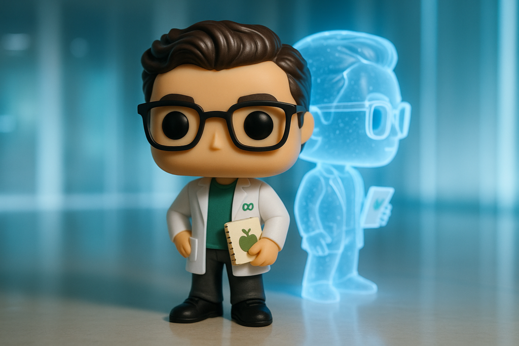 Funko Pop coach nutricional en espacio profesional