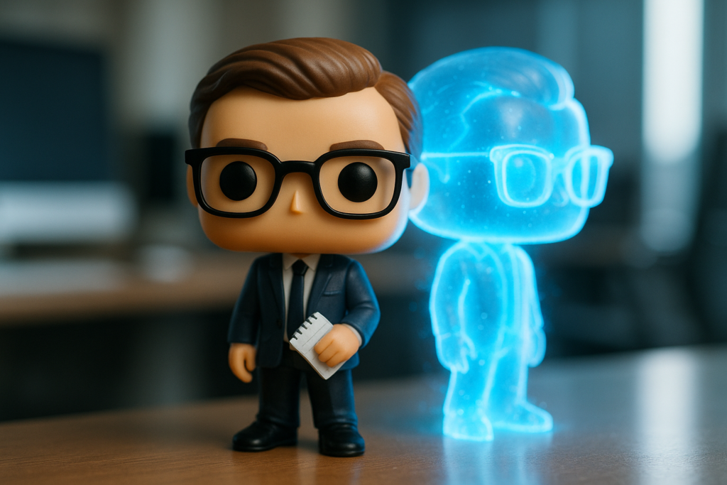 Funko Pop coach de productividad en oficina