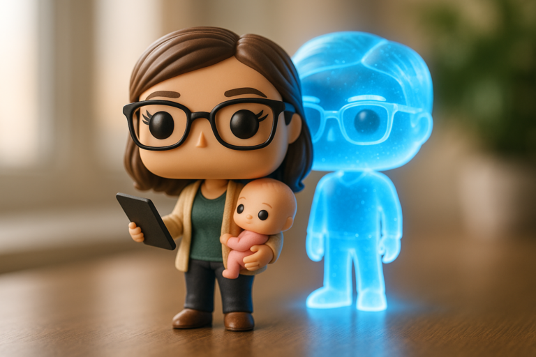 Funko Pop coach de maternidad en oficina