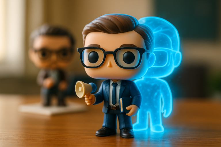 Funko Pop coach de comunicación en oficina