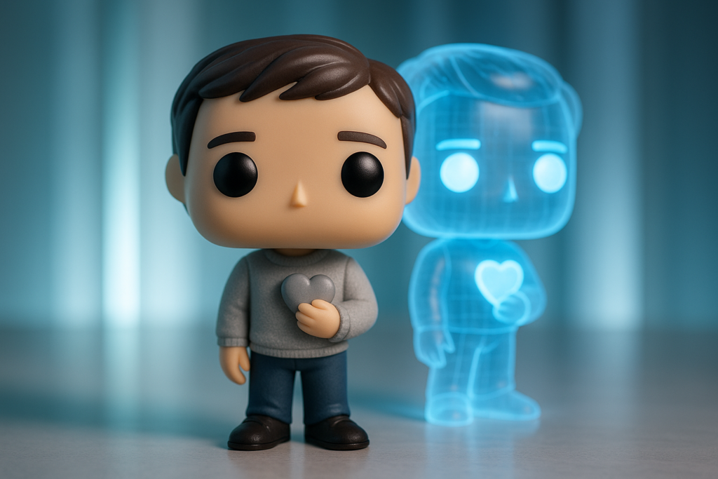 Funko Pop psicólogo con clon digital azul